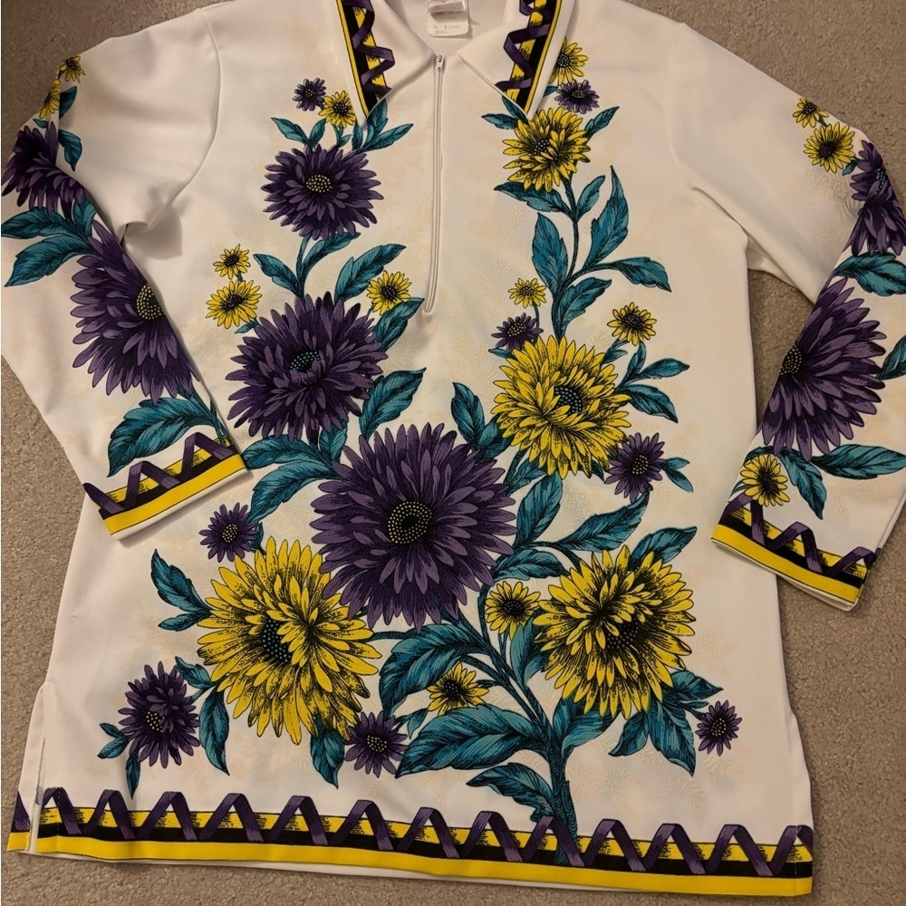 Vintage Caper Mates Tunic Floral polyester large top
